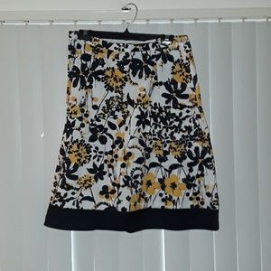 Black and Yellow A-Line Skirt Size 10